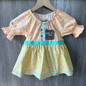 Matilda Jane Dream Chasers Tunic Top Girls 6 Pink Yellow Floral Boho Cottage NWT